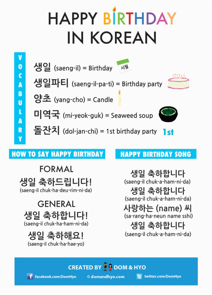 Happy Birthday Quotes In Korean How to Say Happy Birthday In Korean ...