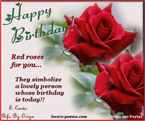 happy birthday with red roses
