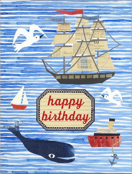 happy birthday nautical scene