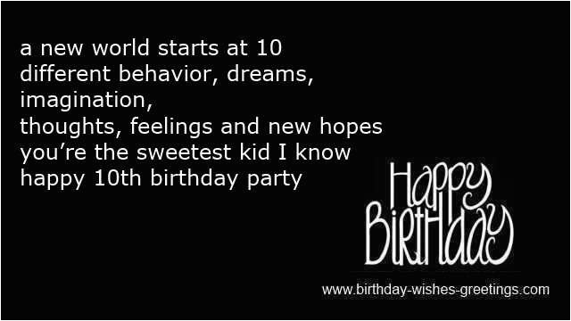 10th birthday greetings card party invitations quotes wishes