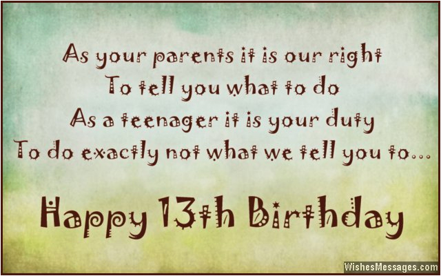 13th birthday wishes for son or daughter