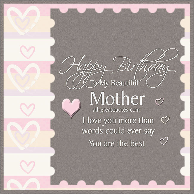 happy birthday to my beautiful mother gold beaded lace card all greatquotes com