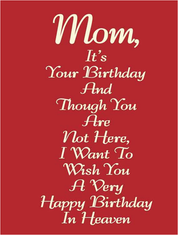 happy birthday card to a deceased mom