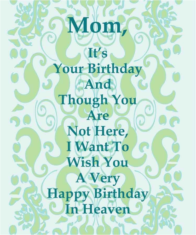 happy birthday quotes for mom that has passed away