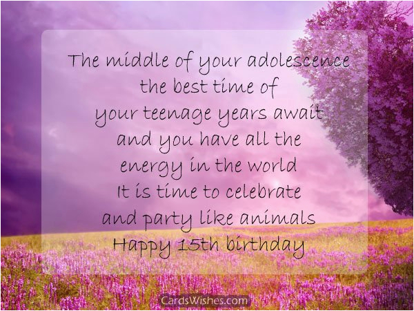 15th birthday wishes