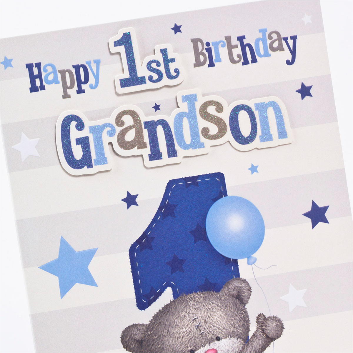 hugs 1st birthday card grandson