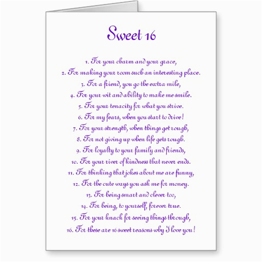 sweet 16 poems and quotes