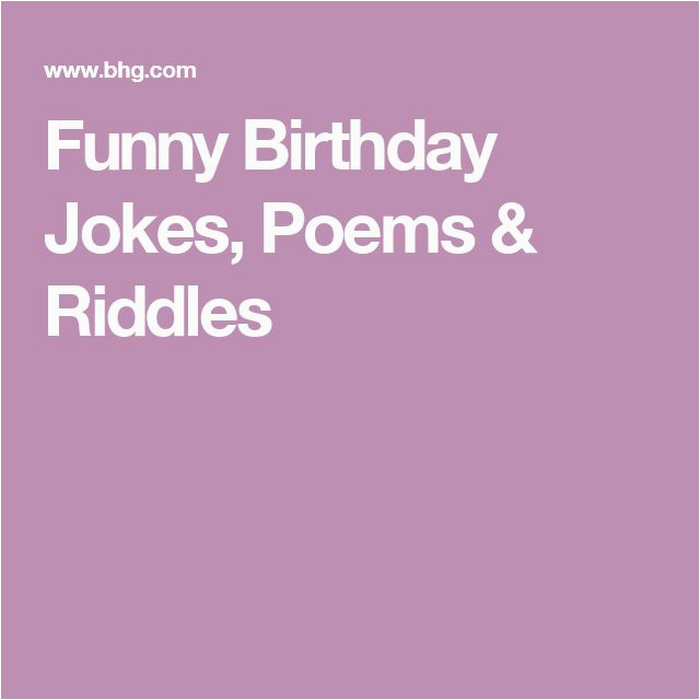 funny birthday poems