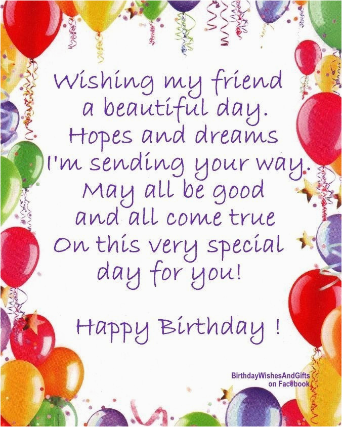 wishing my friend a beautiful birthday