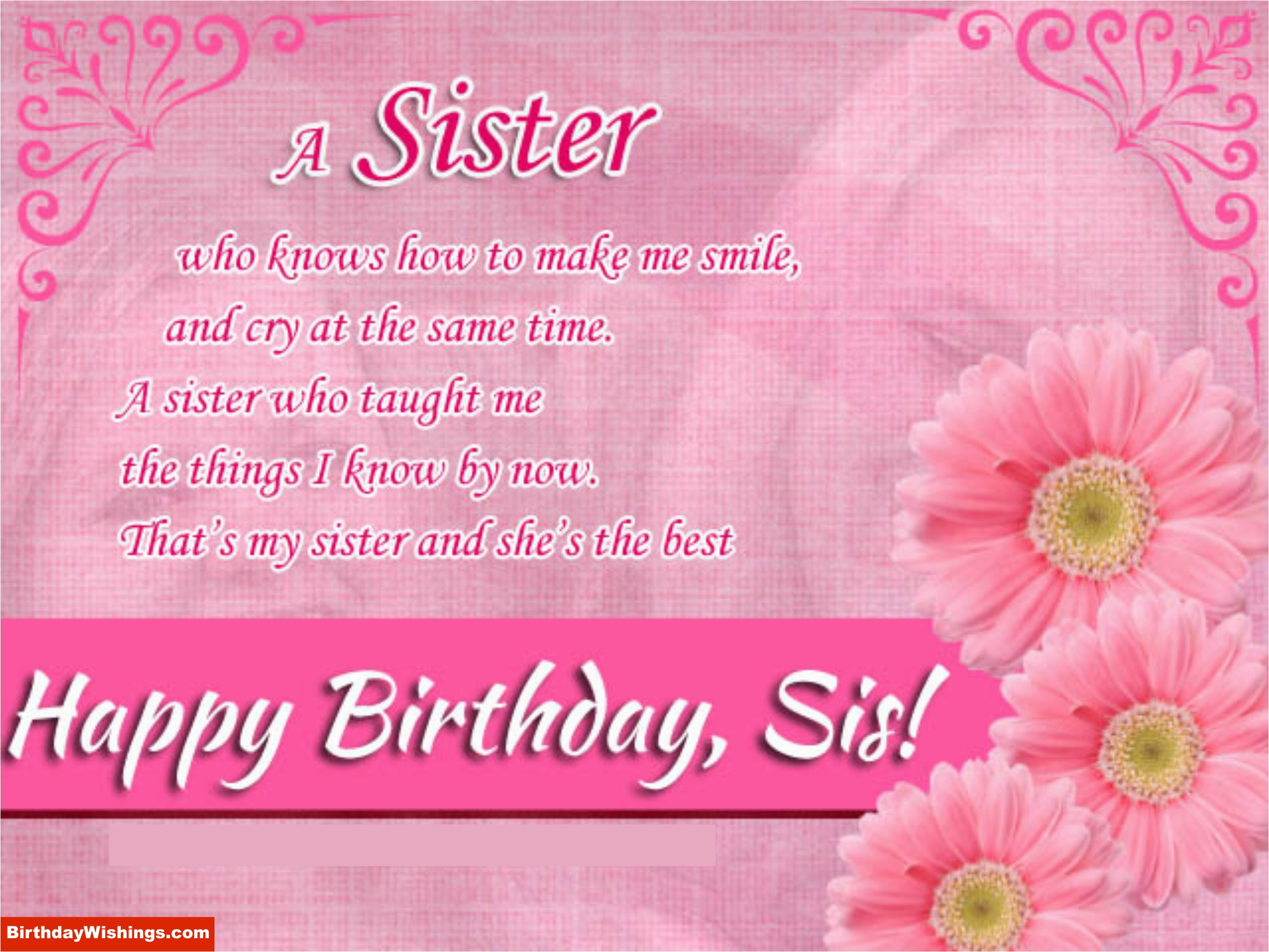 wish happy birthday sister