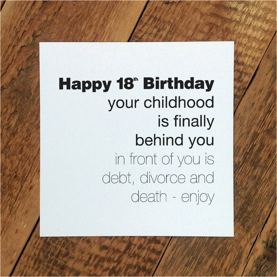 18th Birthday Card Messages Funny Funny 18th Birthday Card 39 Childhood 