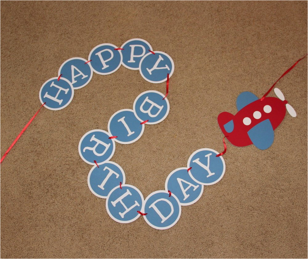 airplane birthday banner happy birthday