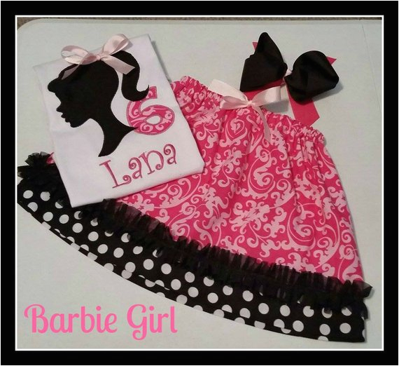 Barbie Birthday Girl Outfit Barbie Birthday Girls Outfit by Cherrybarnoriginals On Etsy