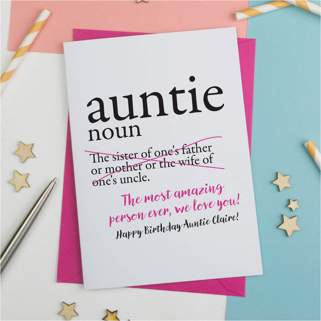Birthday Card For Aunt Funny Personalised Aunty Auntie Or Aunt Birthday 