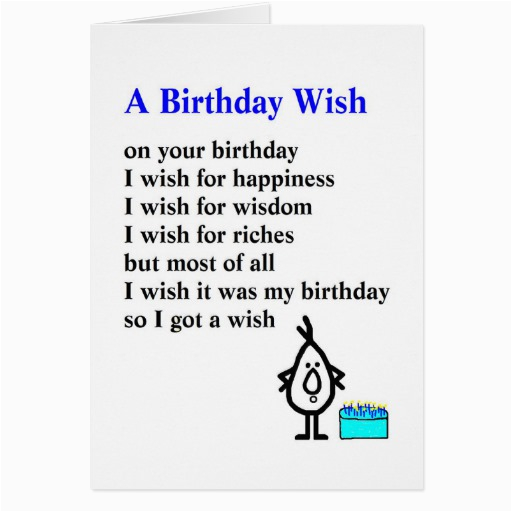 a birthday wish a funny birthday poem card 137563797818305511
