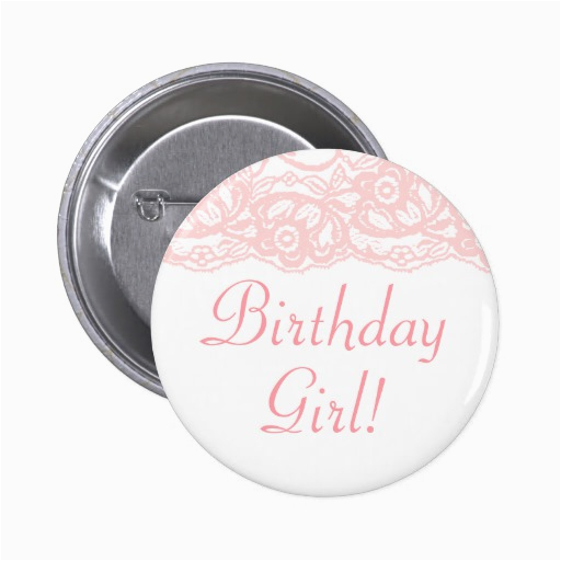 pretty in pink birthday girl button 145155333718978217