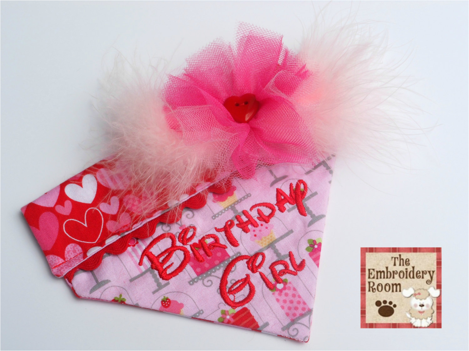 birthday girl dog bandana size super