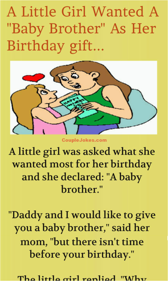 a little girl wants a baby brother for her birthday