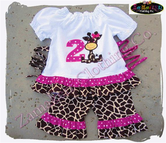 giraffe girl outfit set birthday girl