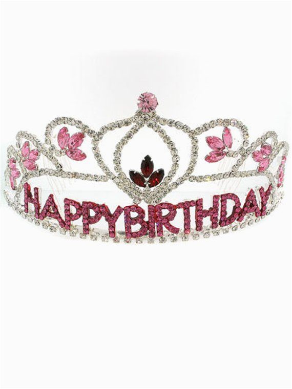 rhinestone tiara birthday crown pink