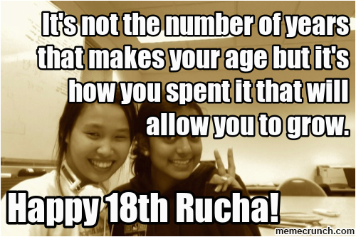 happy 18th birthday rucha p