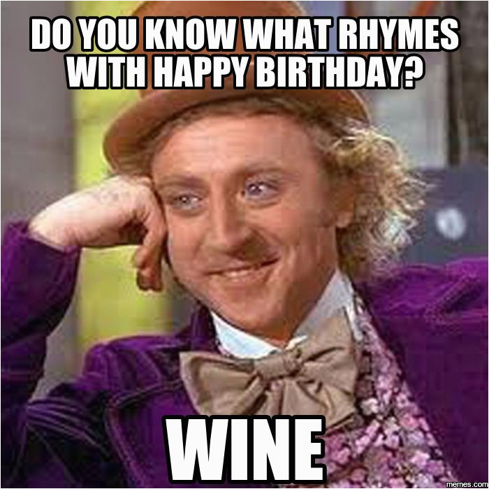 happy birthday wine meme