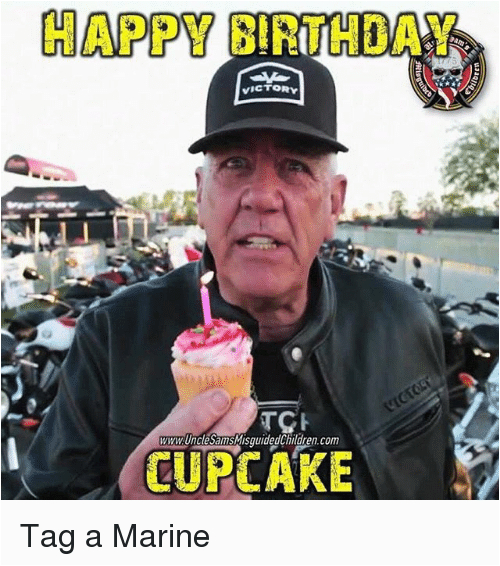 happy birthday victory www unclesamsmisquidedchildren com cupcake tag a marine 19391807