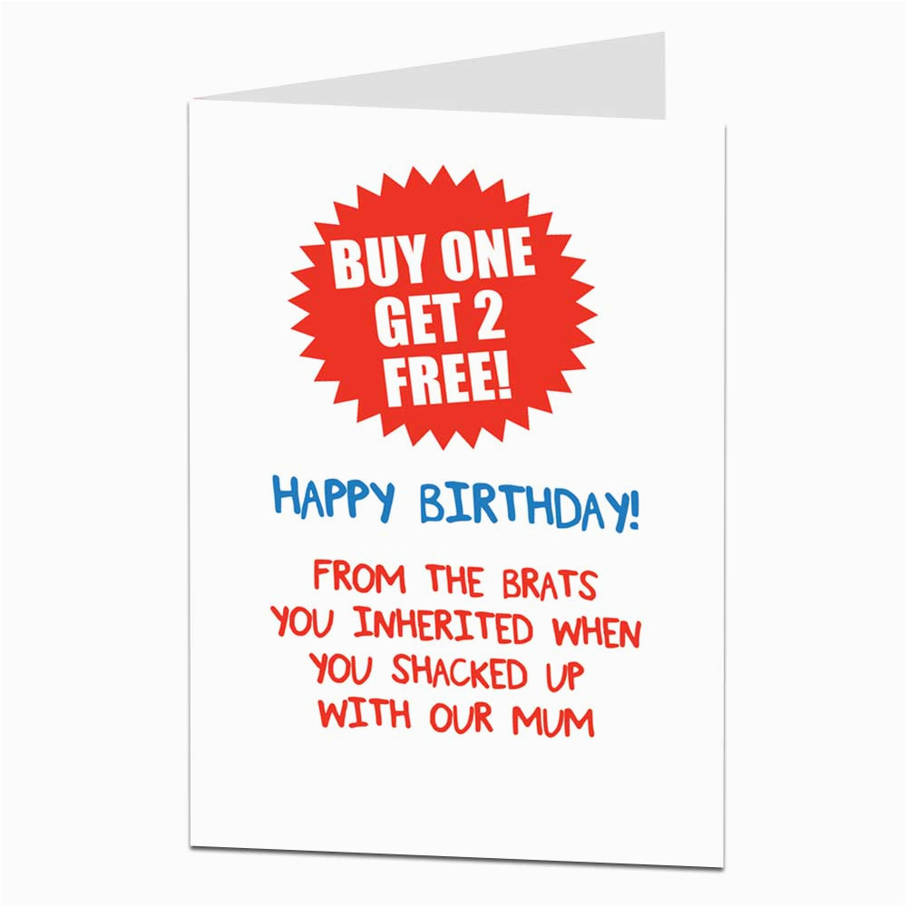 buy one get two free stepdad birthday card