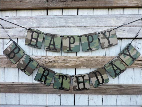 camouflage happy birthday banner