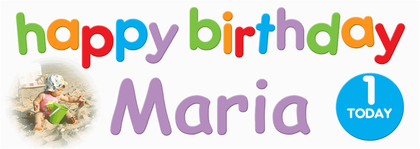 colourful kids birthday banner with photo 33