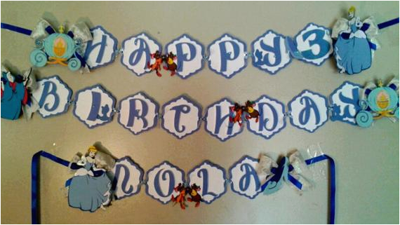 cinderella happy birthday banner
