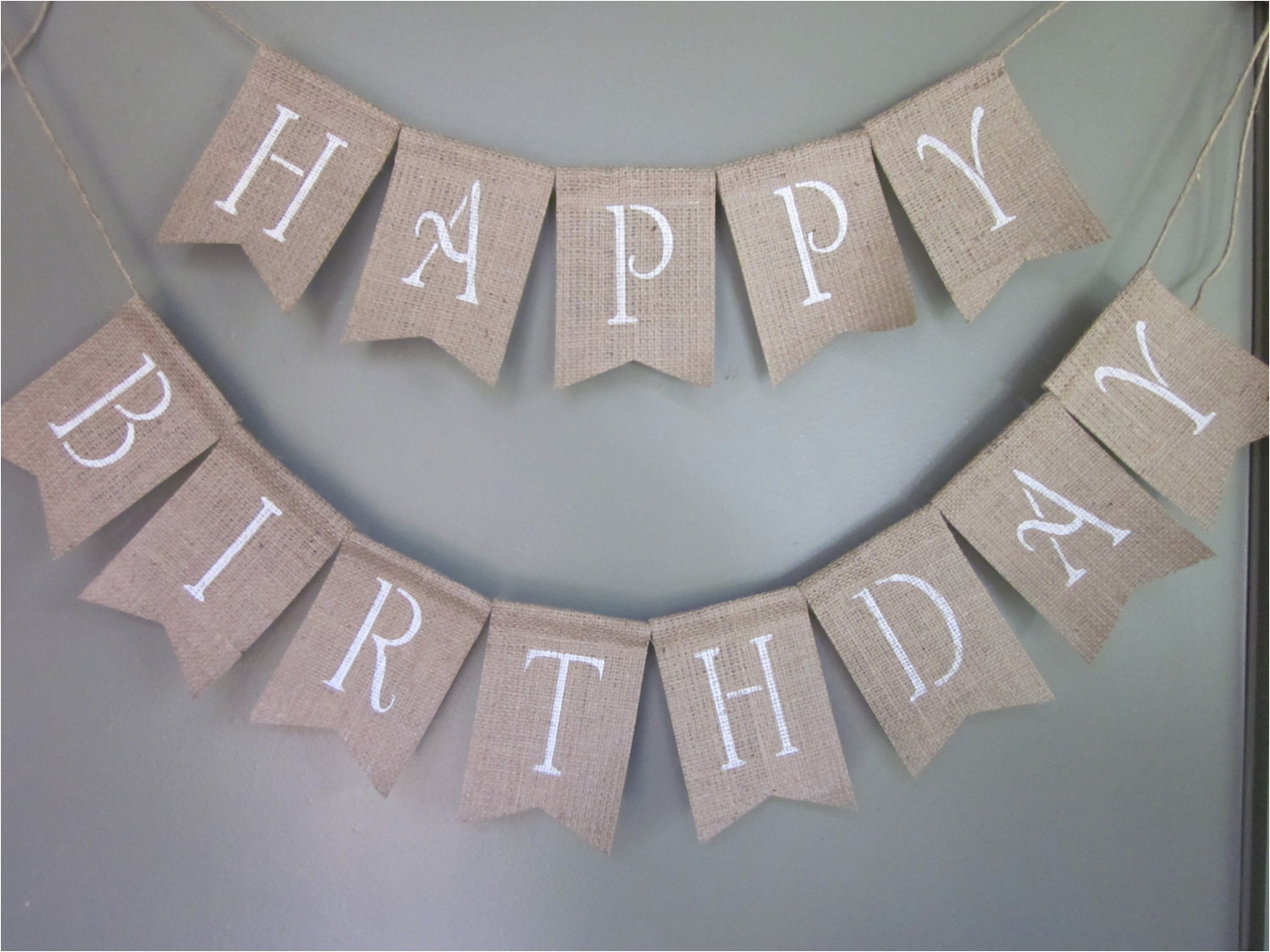 rustic burlap birthday banner rustic