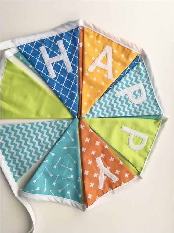 happy birthday banner fabric bunting