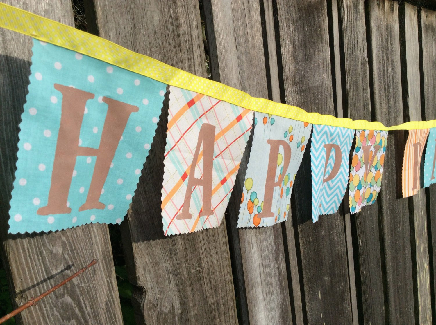 happy birthday banner fabric party