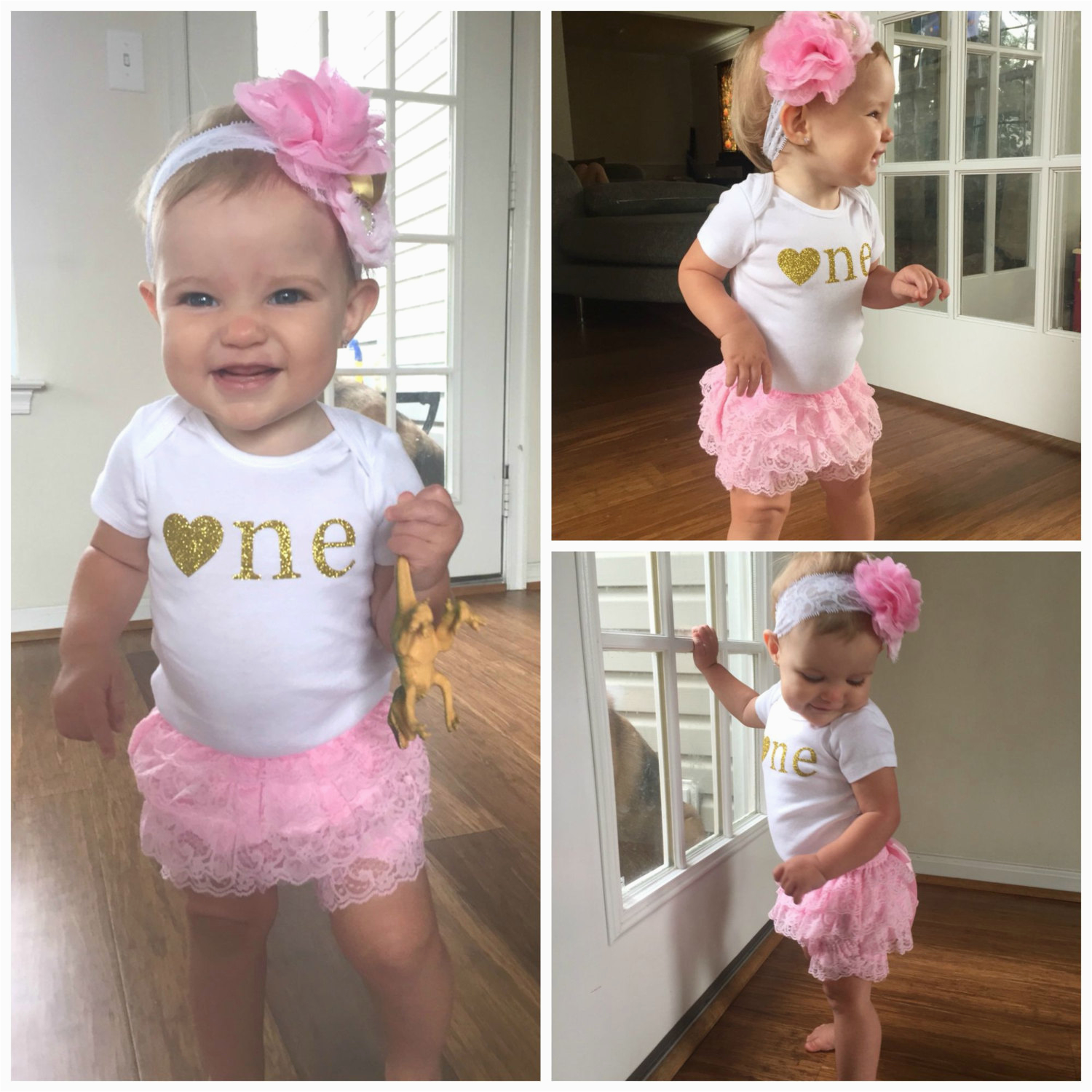 pink and gold first birthday outfitfirst