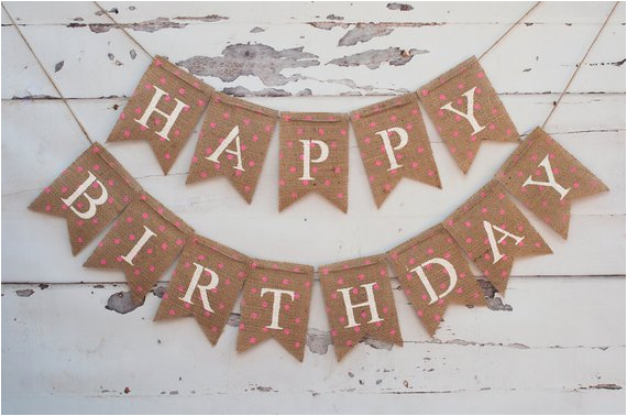 pink polka dot happy birthday banner