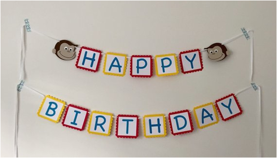 curious george happy birthday banner
