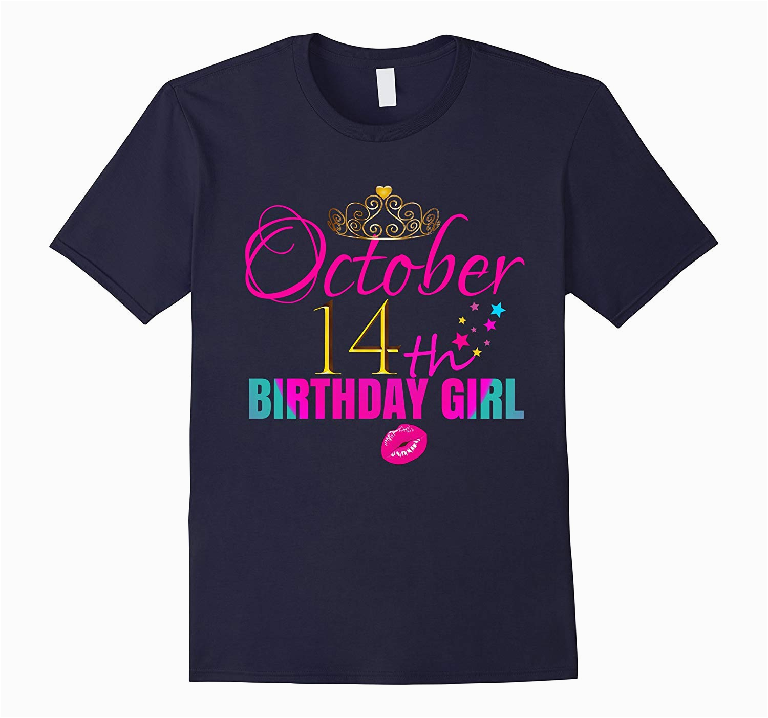 women girly cute october 14th birthday girl shirt gift bn