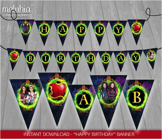 descendants birthday banner instant