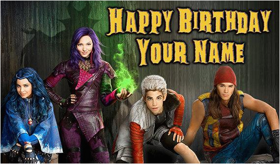 disney descendants happy birthday banner