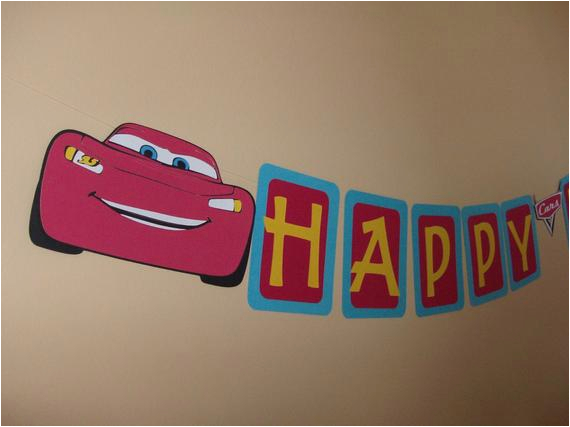 disney pixar cars happy birthday banner