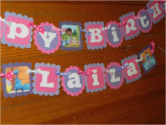 doc mcstuffins birthday banner and name