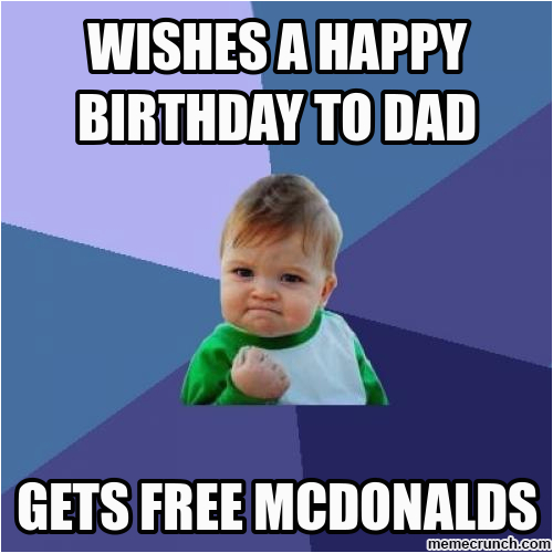 wishes a happy birthday to dad