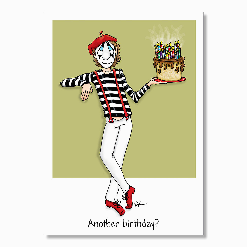 funny birthday card mime birthday card