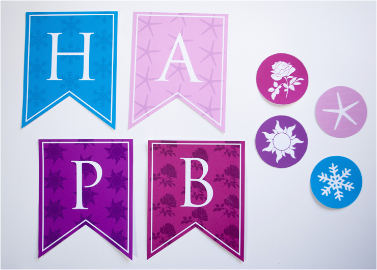 personalized princess banner printable pdf for all the disney princesses birthday party