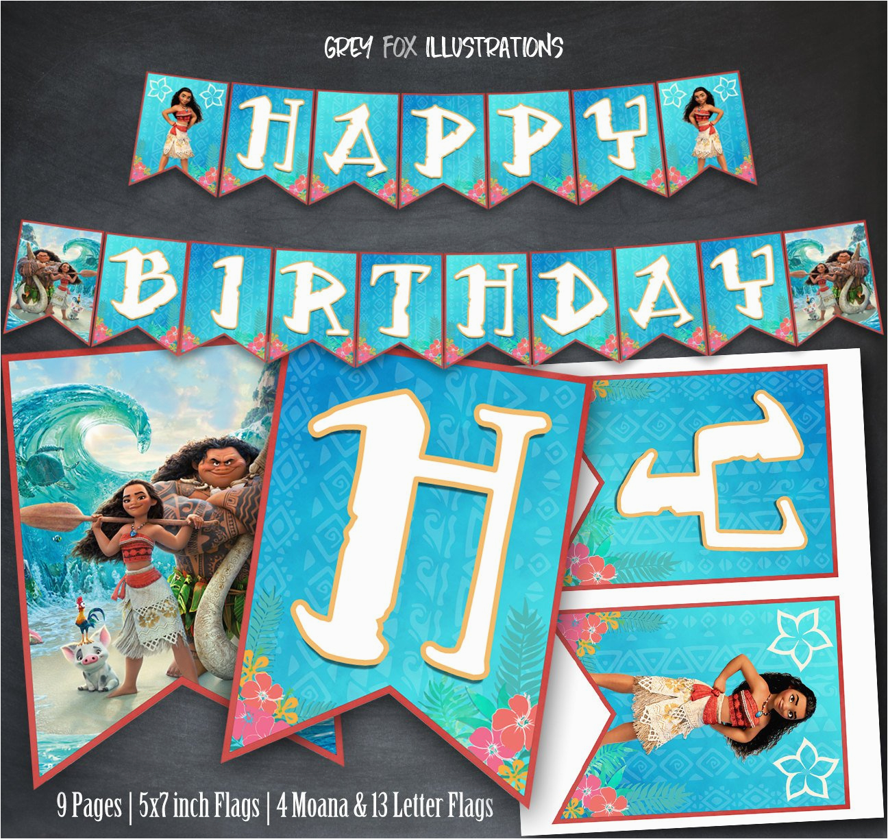 moana banner moana birthday banner