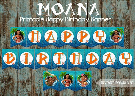 moana banner moana happy birthday banner