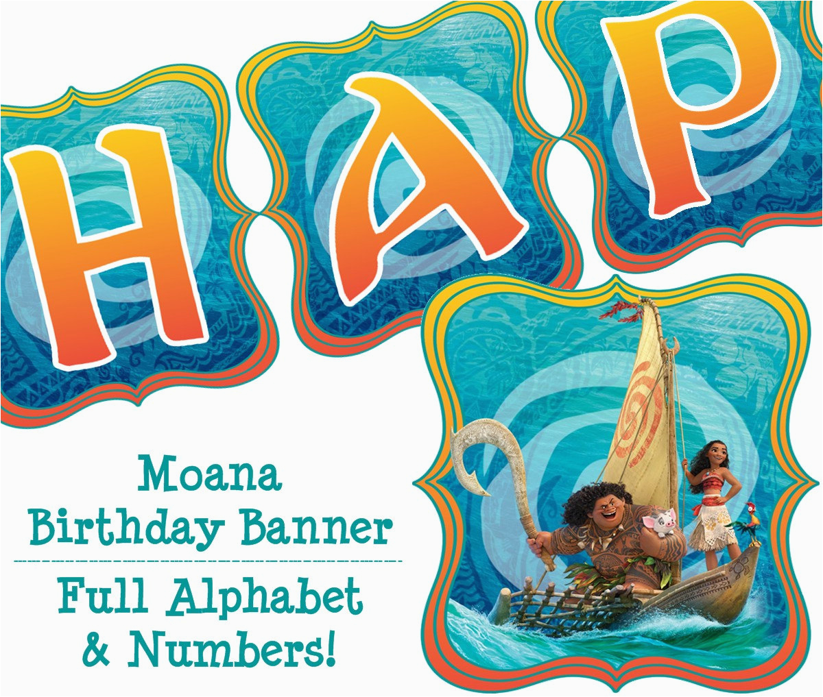 moana birthday banner moana banner moana