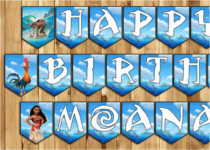 moana inspired birthday banner moana birthday banner moana happy birthday bunting moana garland moana birthday party moana movie