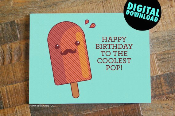 printable dad birthday card coolest pop